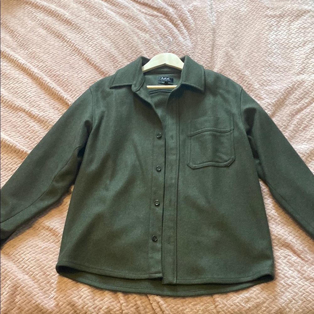 A.P.C. Olive Green Lightweight Shirt Jacket